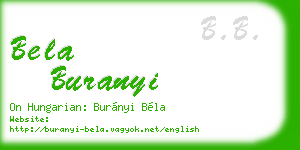 bela buranyi business card